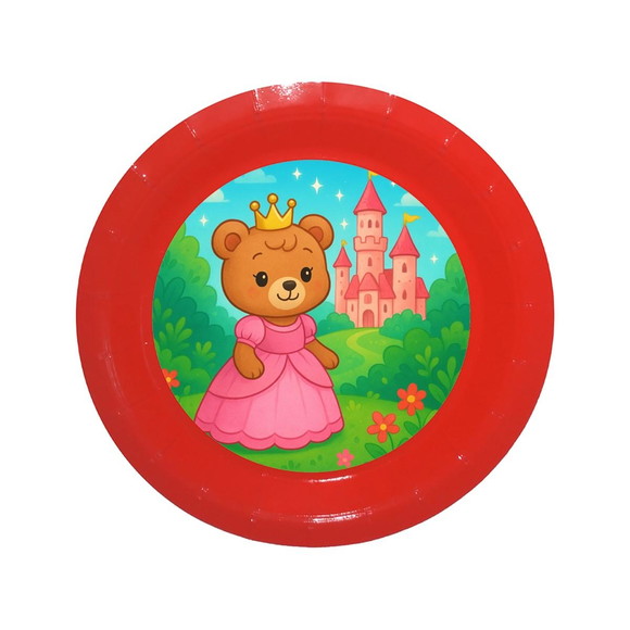 Prato de Papel Personalizado Ursinha Princesa - Imagem 5