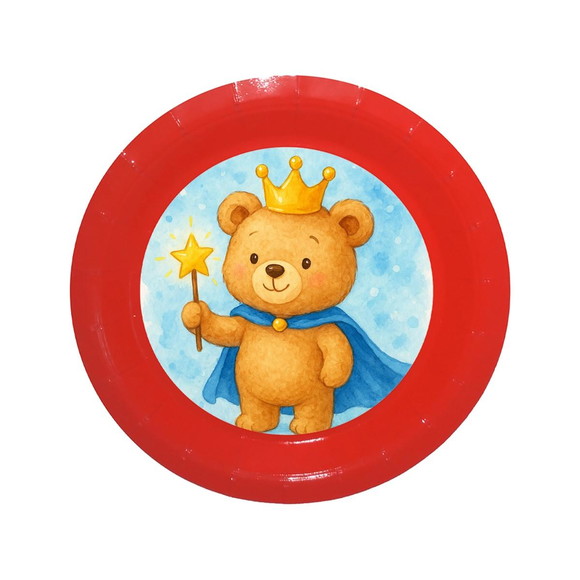 Prato de Papel Personalizado Ursinho Príncipe - Imagem 5