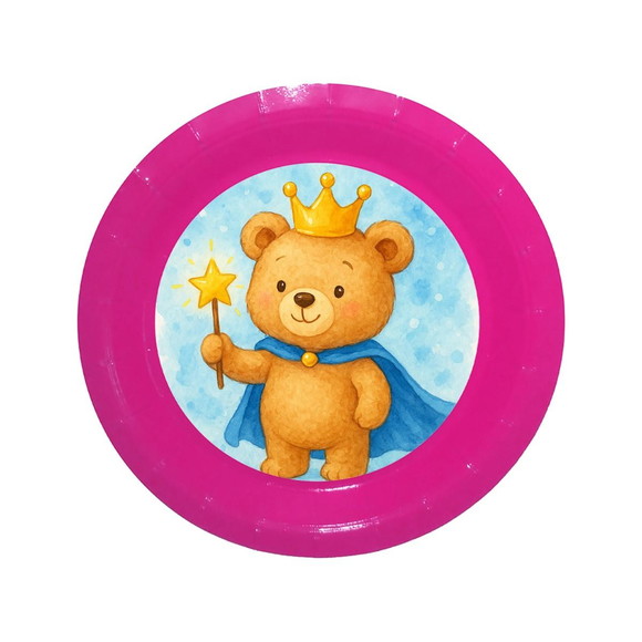 Prato de Papel Personalizado Ursinho Príncipe - Imagem 4