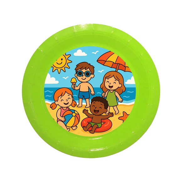 Prato de Papel Personalizado Verão Divertido - Imagem 3