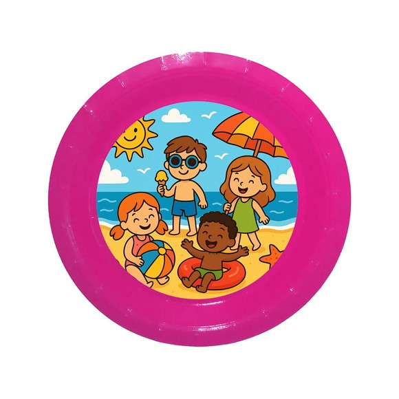 Prato de Papel Personalizado Verão Divertido - Imagem 4