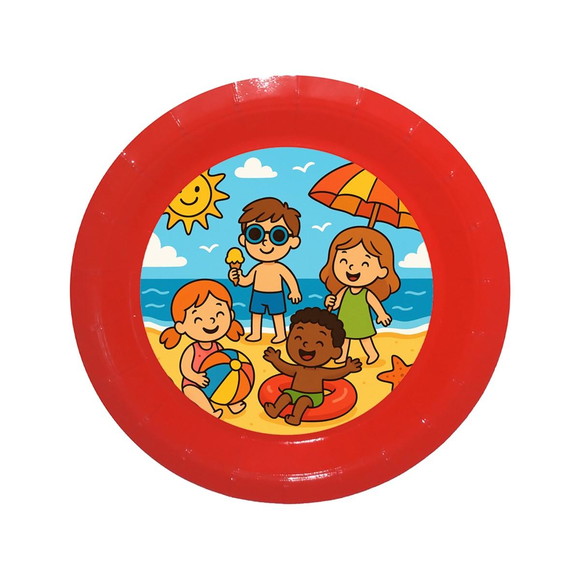 Prato de Papel Personalizado Verão Divertido - Imagem 5