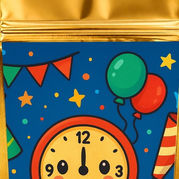Saco Festa Metalizado Dourado 13x20 Ano Novo - Imagem 4