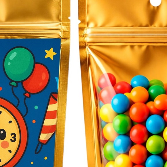 Saco Festa Metalizado Dourado 13x20 Ano Novo - Imagem 3