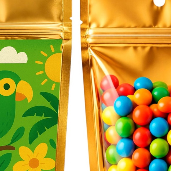 Saco Festa Metalizado Dourado 13x20 Brasil Verde Amarelo - Imagem 3