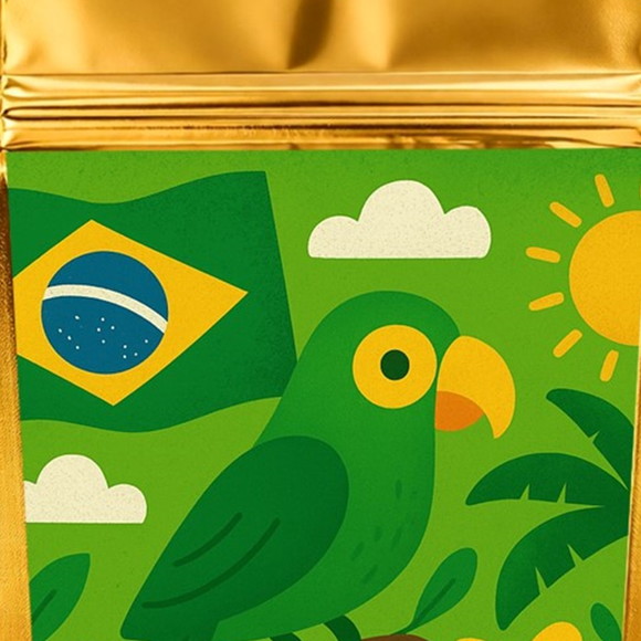 Saco Festa Metalizado Dourado 13x20 Brasil Verde Amarelo - Imagem 4