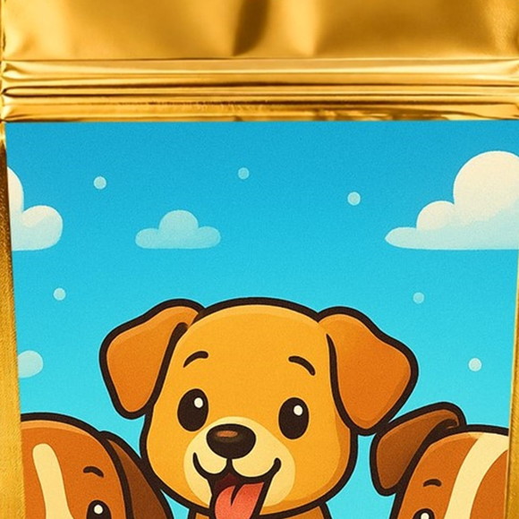 Saco Festa Metalizado Dourado 13x20 Cachorrinhos - Imagem 4