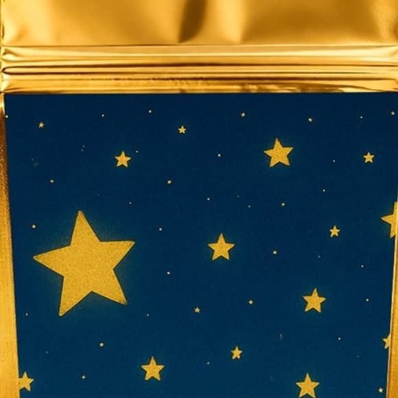 Saco Festa Metalizado Dourado 13x20 Céu Estrelado - Imagem 4