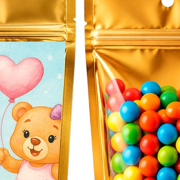 Saco Festa Metalizado Dourado 13x20 Chá de Revelação - Imagem 3