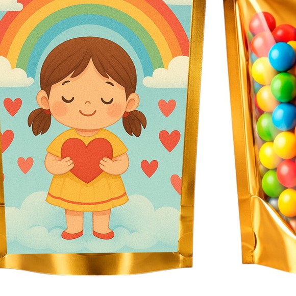 Saco Festa Metalizado Dourado 13x20 Chuva de Amor - Imagem 5