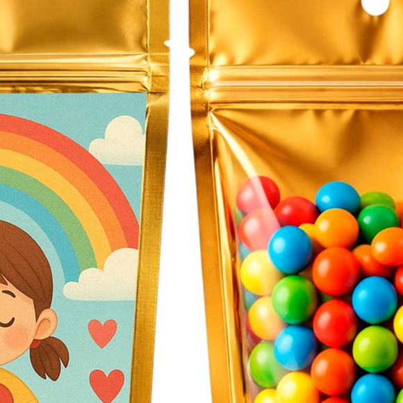 Saco Festa Metalizado Dourado 13x20 Chuva de Amor - Imagem 3