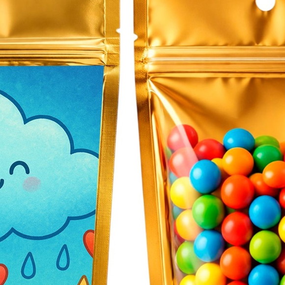 Saco Festa Metalizado Dourado 13x20 Chuva de Bênçãos - Imagem 3