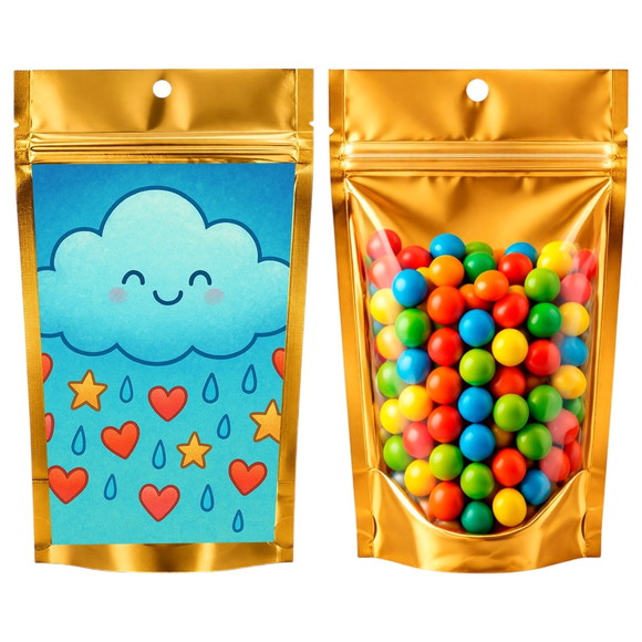 Saco Festa Metalizado Dourado 13x20 Chuva de Bênçãos