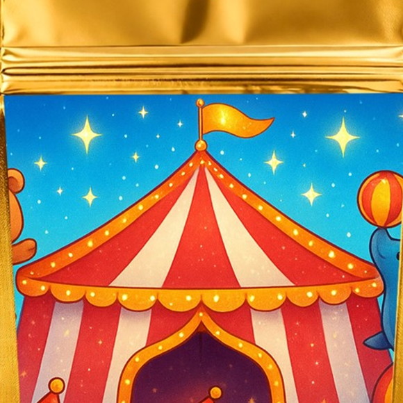 Saco Festa Metalizado Dourado 13x20 Circo Encantado - Imagem 4