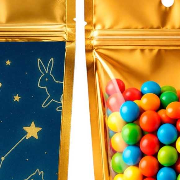 Saco Festa Metalizado Dourado 13x20 Constelações - Imagem 3