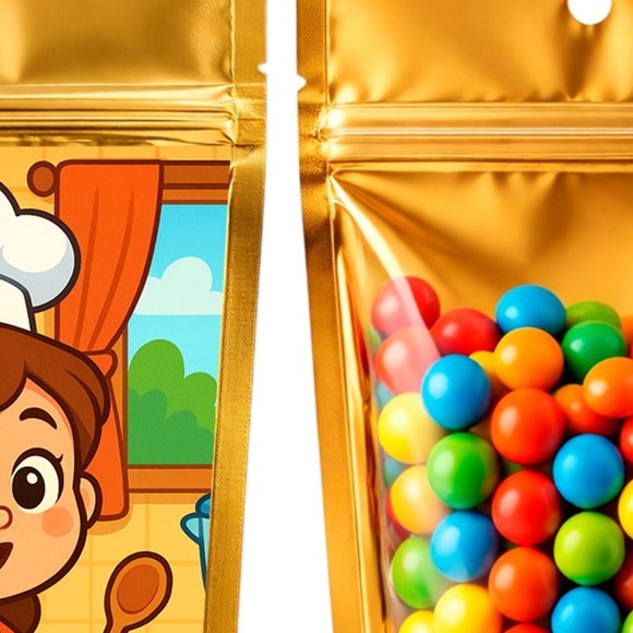 Saco Festa Metalizado Dourado 13x20 Cozinha Kids - Imagem 3