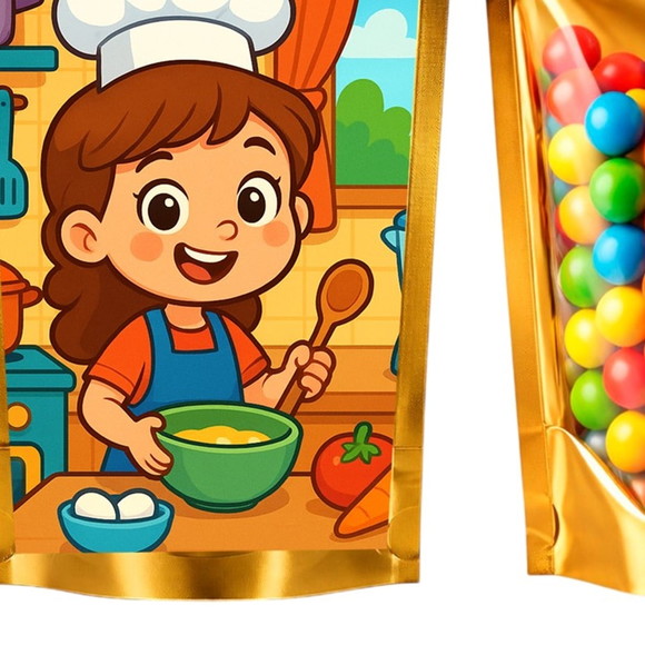 Saco Festa Metalizado Dourado 13x20 Cozinha Kids - Imagem 5