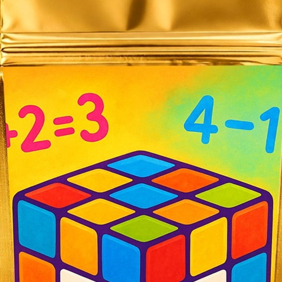 Saco Festa Metalizado Dourado 13x20 Cubo Mágico - Imagem 4
