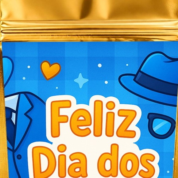 Saco Festa Metalizado Dourado 13x20 Dia dos Pais - Imagem 4