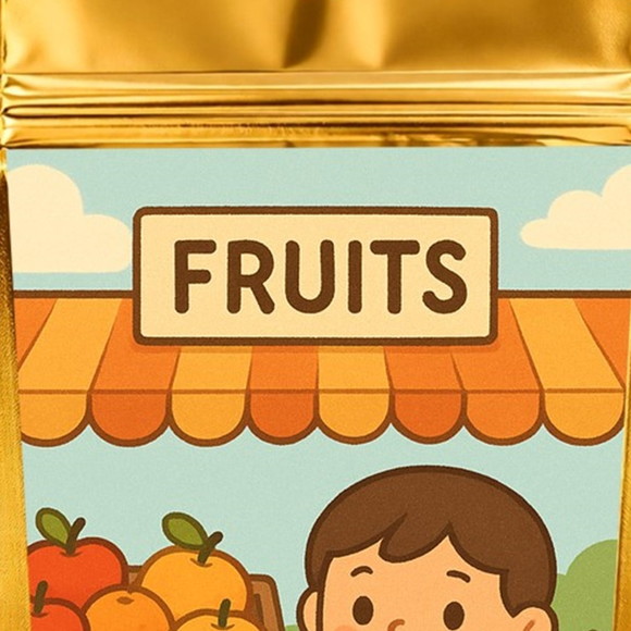 Saco Festa Metalizado Dourado 13x20 Feira de Frutas - Imagem 4