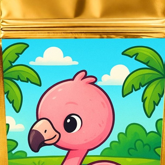 Saco Festa Metalizado Dourado 13x20 Flamingo Baby - Imagem 4