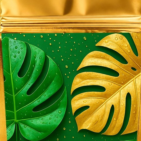 Saco Festa Metalizado Dourado 13x20 Folha Costela-de-adão - Imagem 4