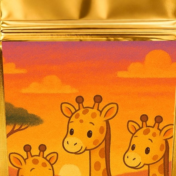 Saco Festa Metalizado Dourado 13x20 Girafinhas - Imagem 4