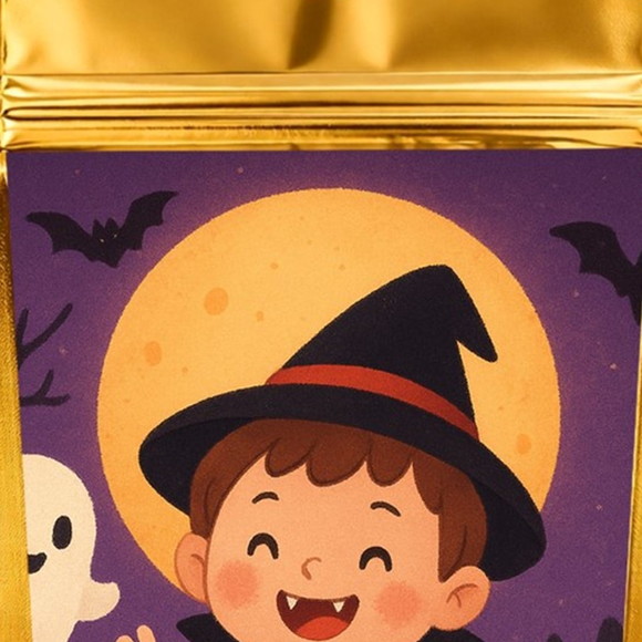 Saco Festa Metalizado Dourado 13x20 Halloween - Imagem 4