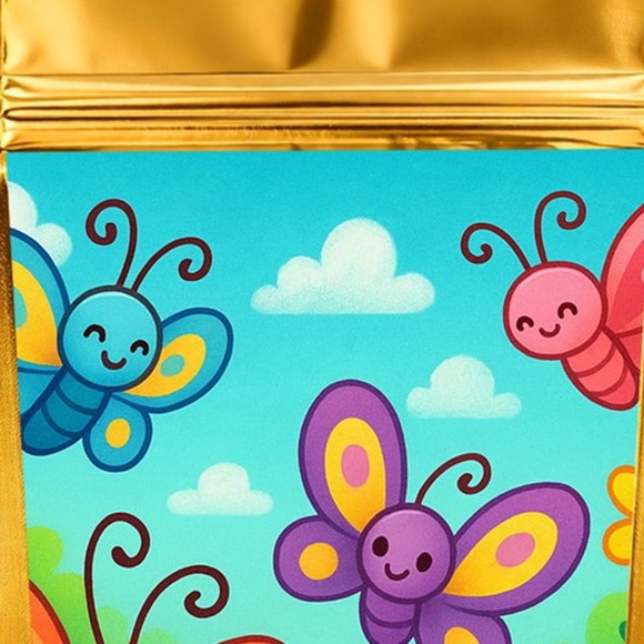 Saco Festa Metalizado Dourado 13x20 Jardim das Borboletas - Imagem 4