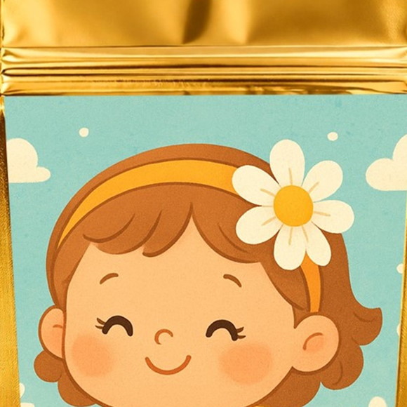Saco Festa Metalizado Dourado 13x20 Jardim das Margaridas - Imagem 4