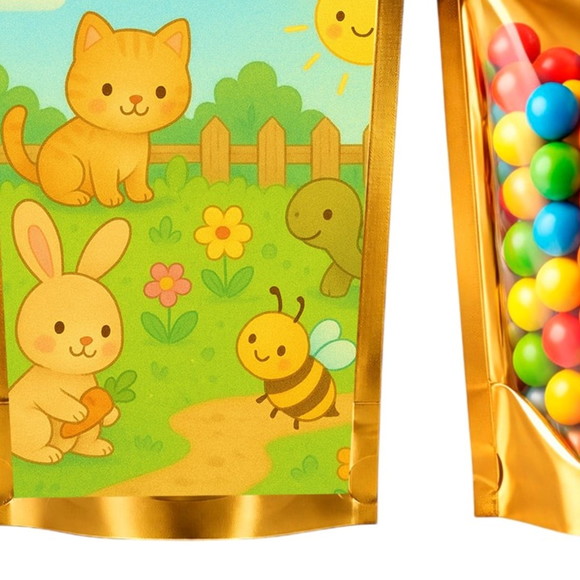 Saco Festa Metalizado Dourado 13x20 Jardim dos Bichinhos - Imagem 5