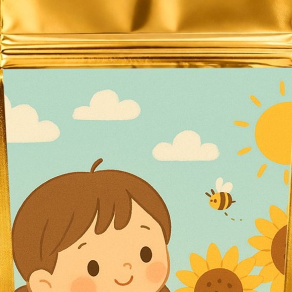 Saco Festa Metalizado Dourado 13x20 Jardim dos Girassóis - Imagem 4