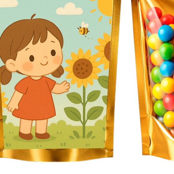 Saco Festa Metalizado Dourado 13x20 Jardim dos Girassóis - Imagem 5