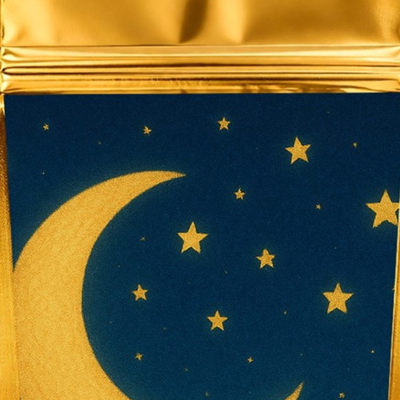 Saco Festa Metalizado Dourado 13x20 Lua e Estrelas - Imagem 4