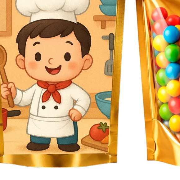 Saco Festa Metalizado Dourado 13x20 Mini Chefe Menino - Imagem 5