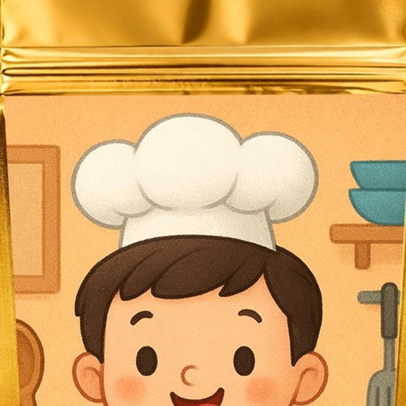 Saco Festa Metalizado Dourado 13x20 Mini Chefe Menino - Imagem 4