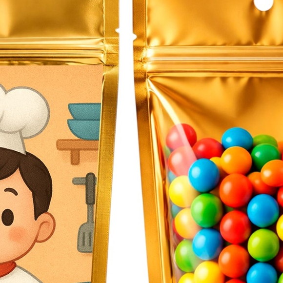 Saco Festa Metalizado Dourado 13x20 Mini Chefe Menino - Imagem 3