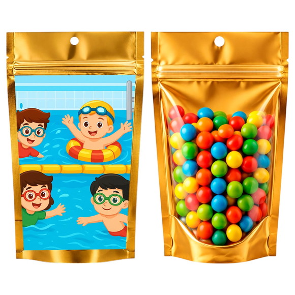 Saco Festa Metalizado Dourado 13x20 Natação