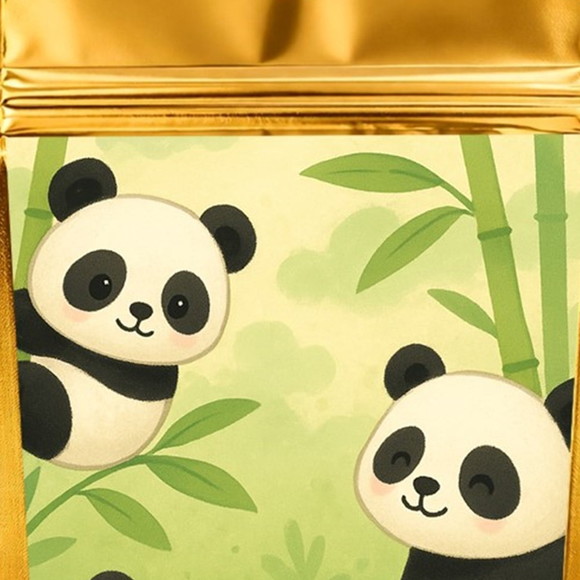 Saco Festa Metalizado Dourado 13x20 Pandinhas - Imagem 4