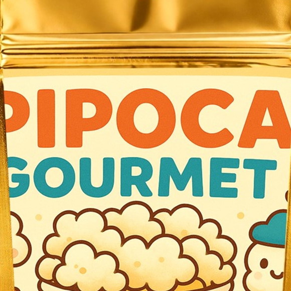 Saco Festa Metalizado Dourado 13x20 Pipoca Gourmet Kids - Imagem 4