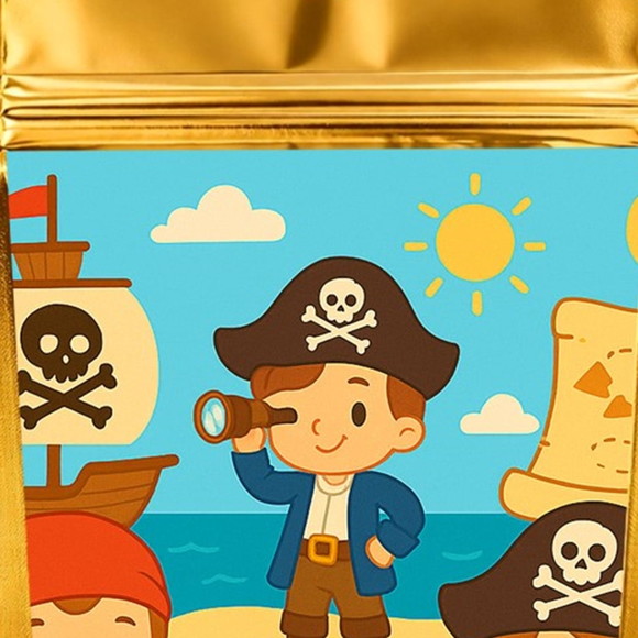 Saco Festa Metalizado Dourado 13x20 Piratas - Imagem 4