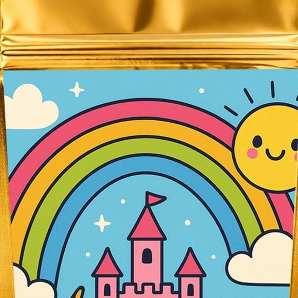 Saco Festa Metalizado Dourado 13x20 Reino do Arco-íris - Imagem 4