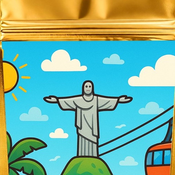 Saco Festa Metalizado Dourado 13x20 Rio de Janeiro - Imagem 4