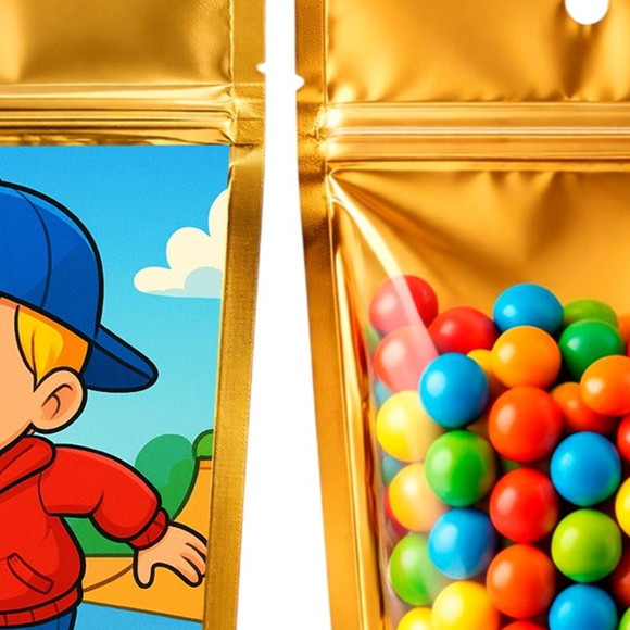 Saco Festa Metalizado Dourado 13x20 Skate Kids - Imagem 3