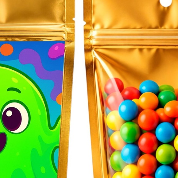 Saco Festa Metalizado Dourado 13x20 Slime - Imagem 3