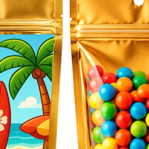 Saco Festa Metalizado Dourado 13x20 Surf - Imagem 3