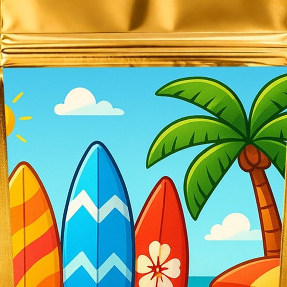 Saco Festa Metalizado Dourado 13x20 Surf - Imagem 4