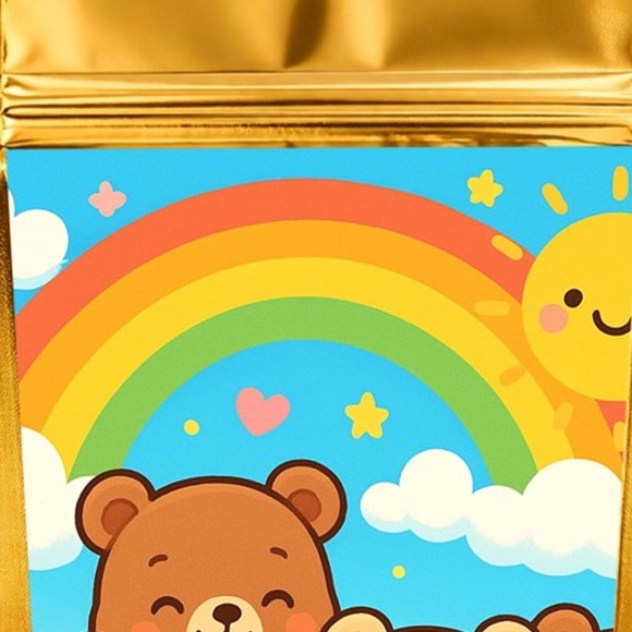 Saco Festa Metalizado Dourado 13x20 Ursinhos Baby - Imagem 4