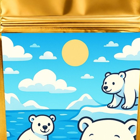 Saco Festa Metalizado Dourado 13x20 Ursos Polares - Imagem 4