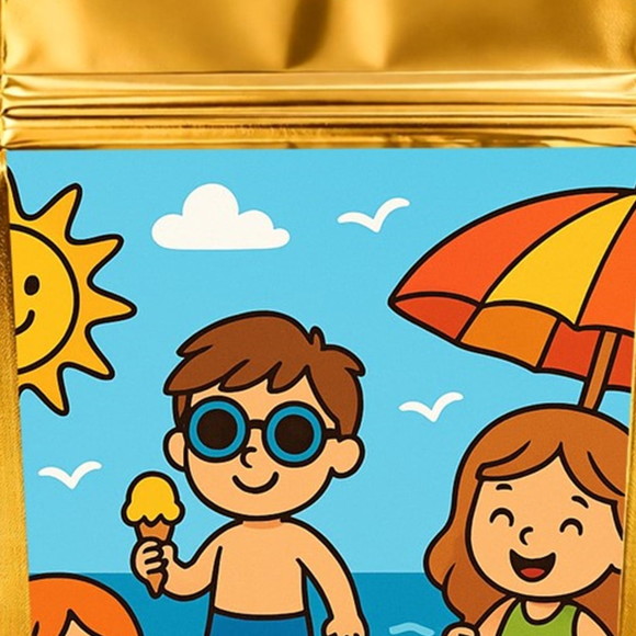 Saco Festa Metalizado Dourado 13x20 Verão Divertido - Imagem 4